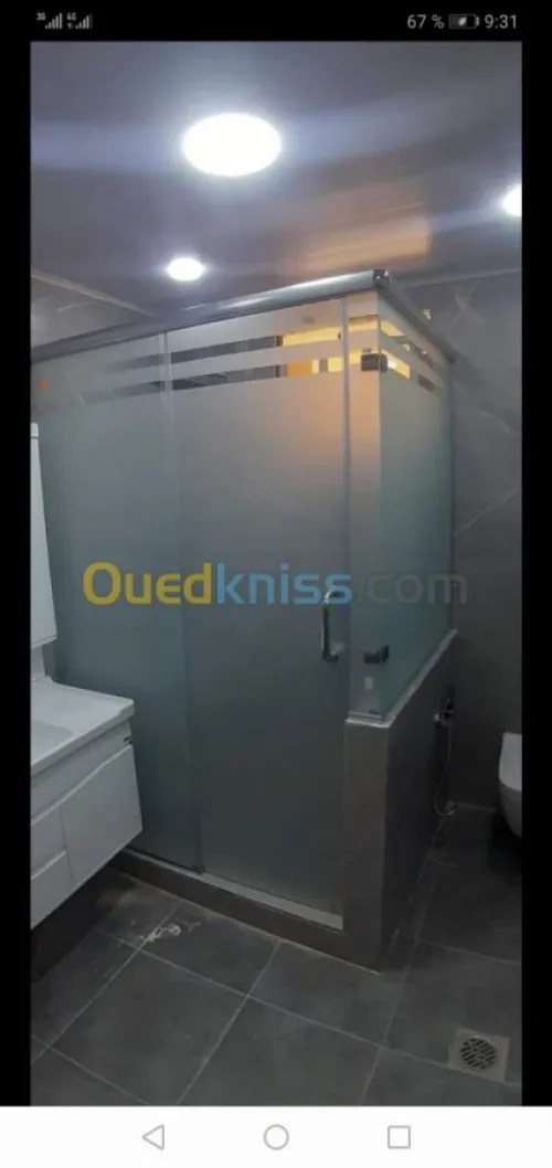 Aluminium , vitrine, douche italienne 
