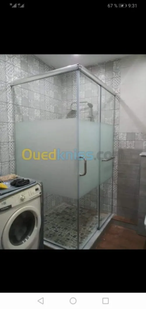 Aluminium , vitrine, douche italienne 