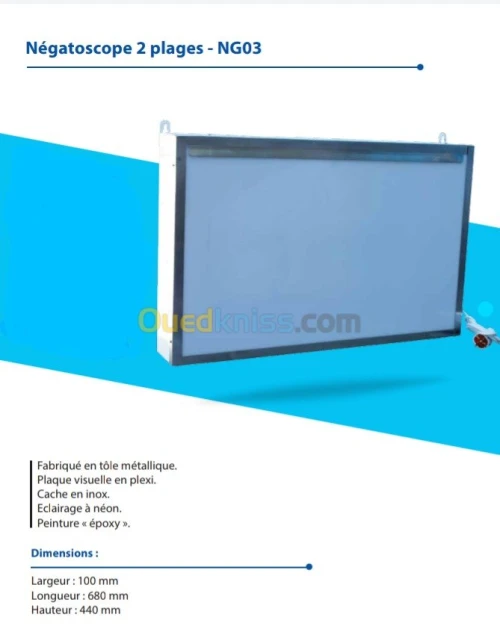 Négatoscopes 2 plages en inox