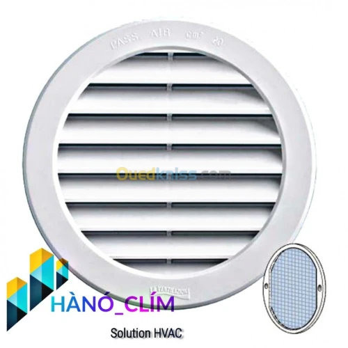 Grille d'aération circulaire en Alu