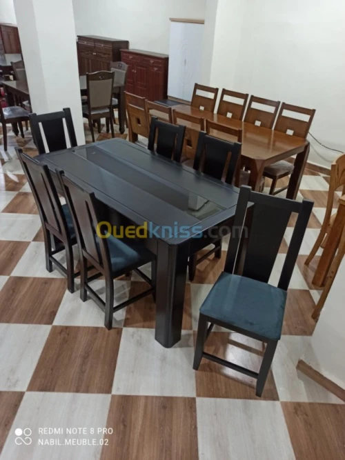 Table 150x80 cm avec 6 chaises Hêtre