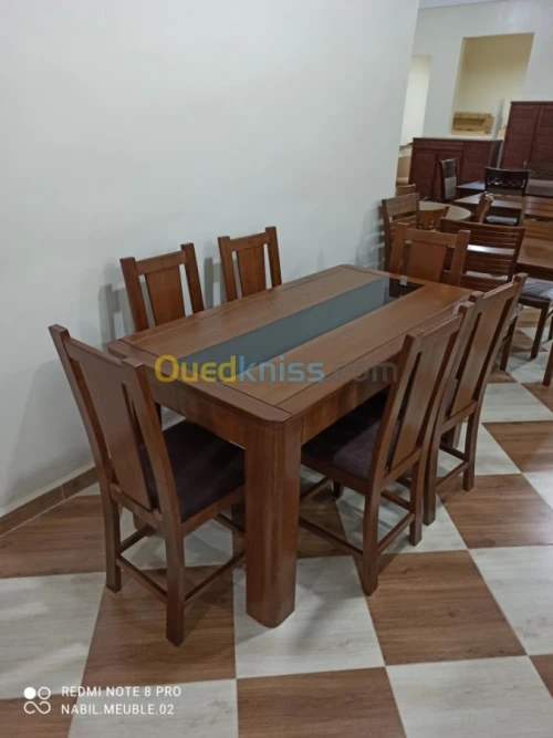 Table 150x80 cm avec 6 chaises Hêtre