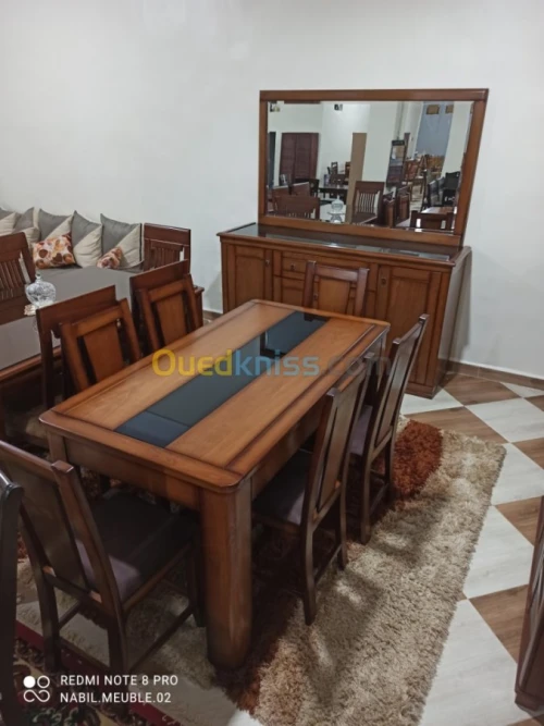 Table 150x80 cm avec 6 chaises Hêtre