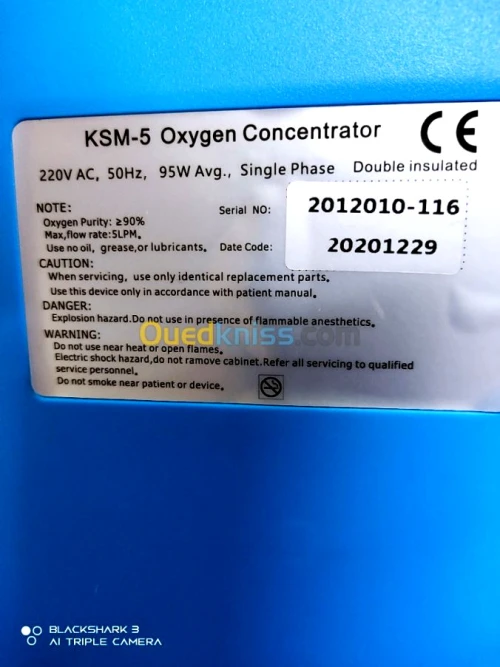 Concentrateur d'oxygène portable portatif