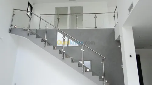 Rampe escalier en inox et garde corps