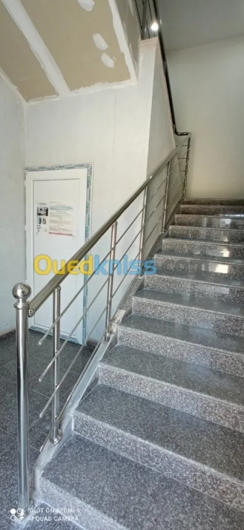Rampe escalier en inox et garde corps