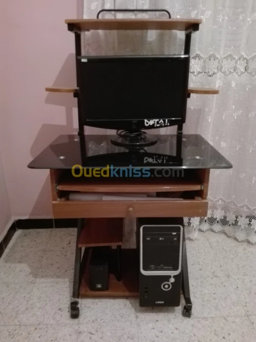 Table pc bureau en verre
