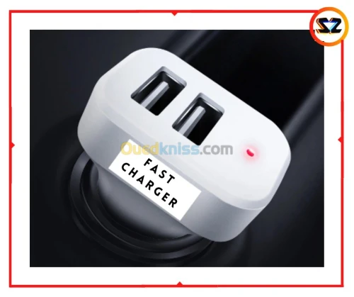 Chargeur Original Auto 2Port USB-Blanc