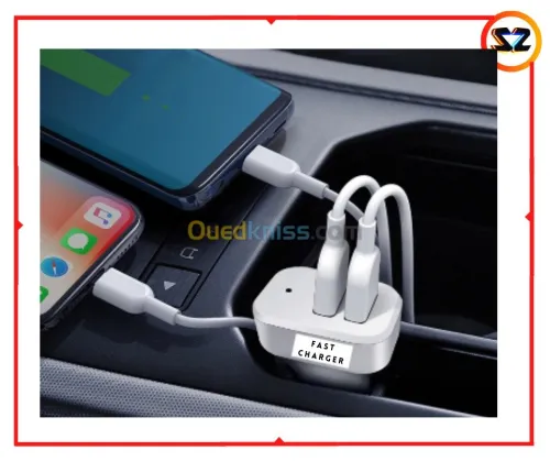 Chargeur Original Auto 2Port USB-Blanc