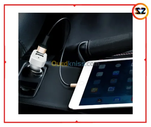 Chargeur Original Auto 2Port USB-Blanc