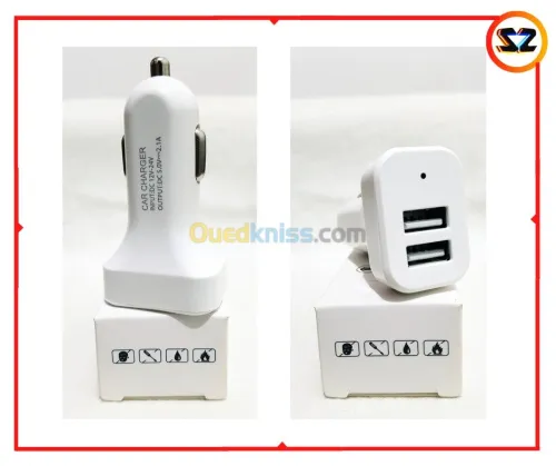 Chargeur Original Auto 2Port USB-Blanc