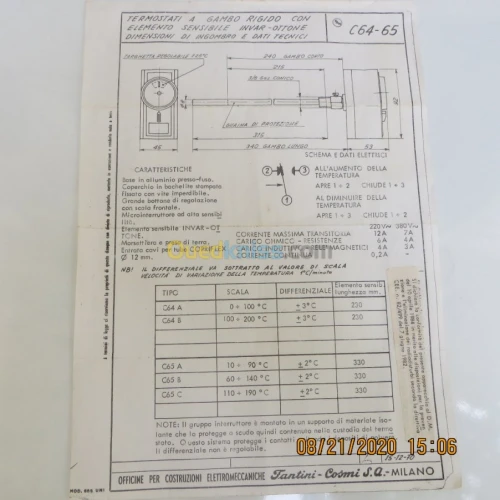 Thermostat  Sonde 0 - 100°  D'origine 