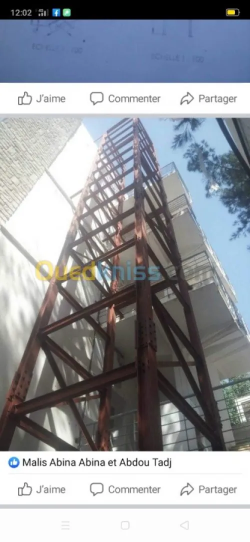 Réalisation gaines(cages) d'ascenseurs