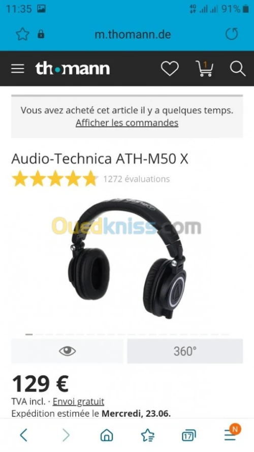 Casque de studio d'enregistrement 