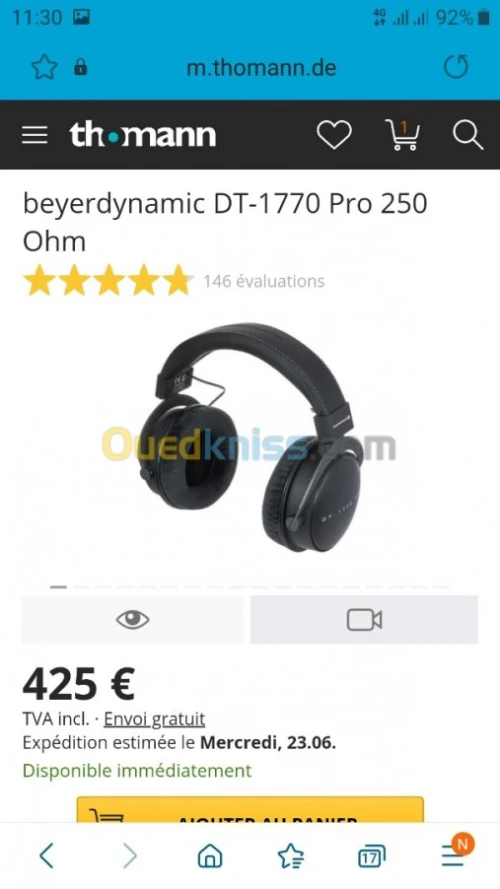 Casque de studio d'enregistrement 