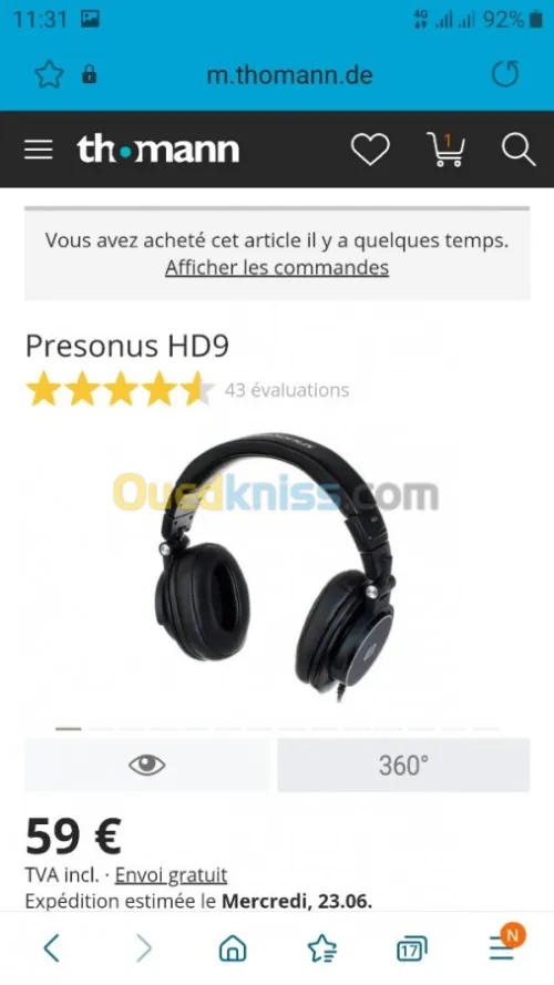 Casque de studio d'enregistrement 