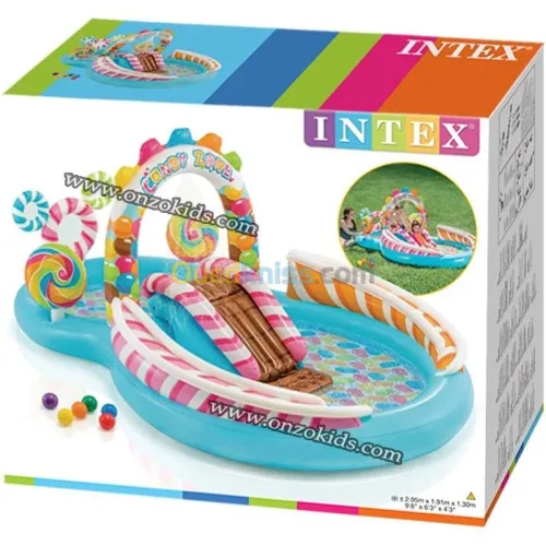 Piscine, Aire de jeux gonflable royaume des bonbons 295 x 191 x 130 cm - INTEX