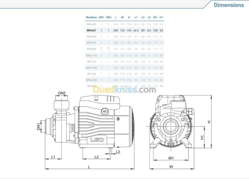 Pompe à eau 370w LEO - APm37