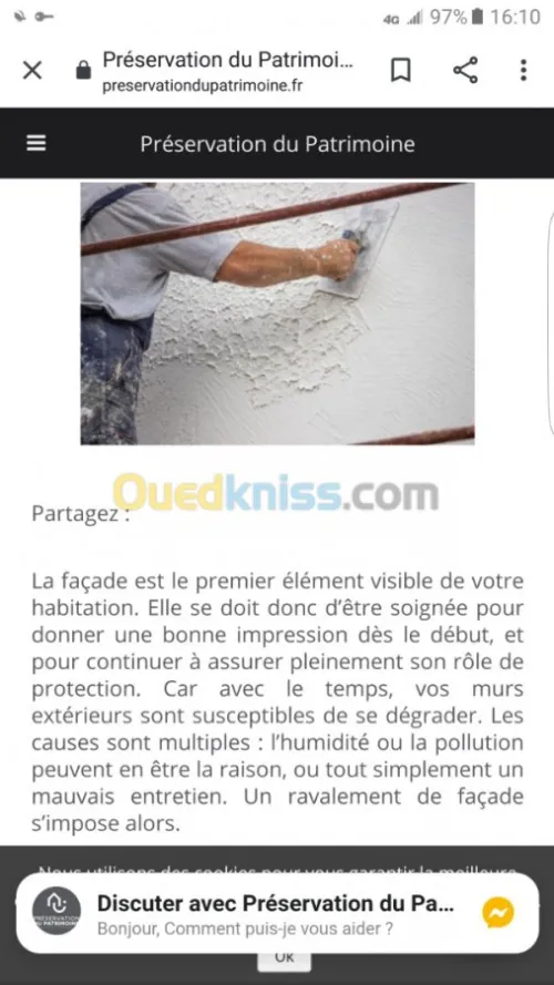 Fournitures et pose monocouch peinture