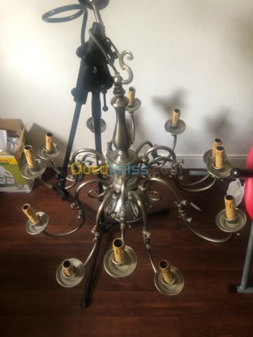 Ancien lustre d’époque en etain 