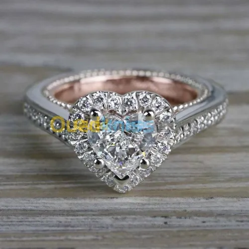 Bague diamant en forme de cœur