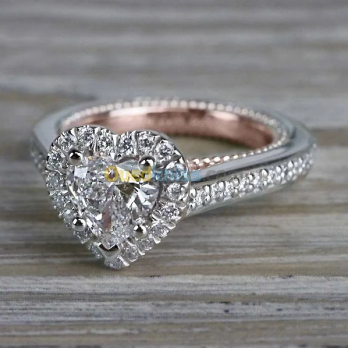 Bague diamant en forme de cœur