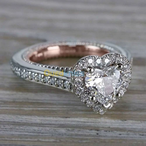 Bague diamant en forme de cœur
