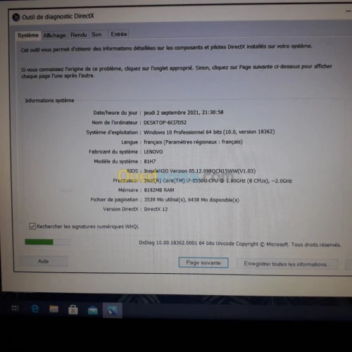 Lenovo 8 ème Gen lenovo ideapad 130-15