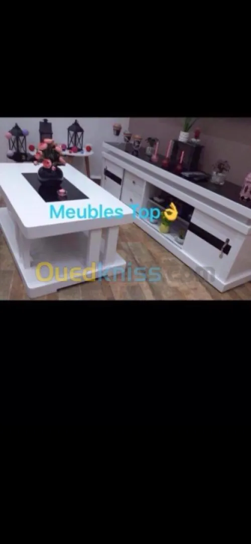 Table TV tendance en bois hêtre