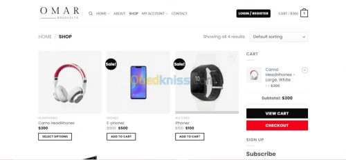 site web  ecommerce 1000da/page