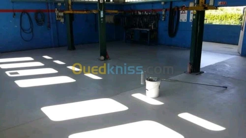 Ponçage de béton et résine epoxy