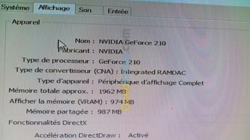 Pc+ecran i3 2GB ram 500GB nvidia 210