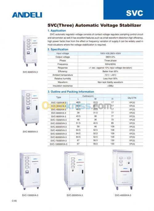 STABILISATEUR DE TENSION 380V ANDELI Dimel