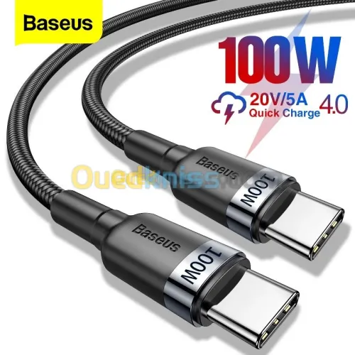 Cable Baseus PD USB-C Type-C vers to USB-C Type-C 100W 5A 480Mbps 2m