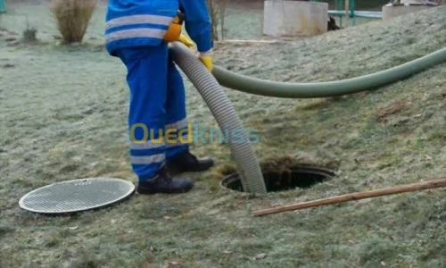 Débouchage conduite vidange fosse Alge