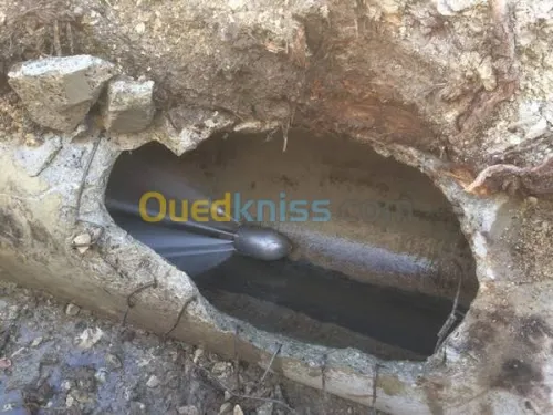 Débouchage conduite vidange fosse Alge