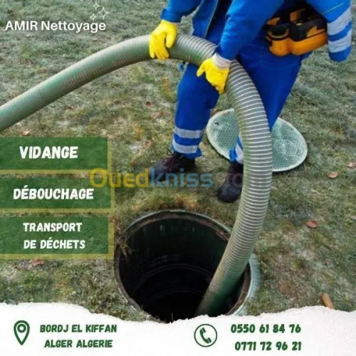 Débouchage conduite vidange fosse Alge