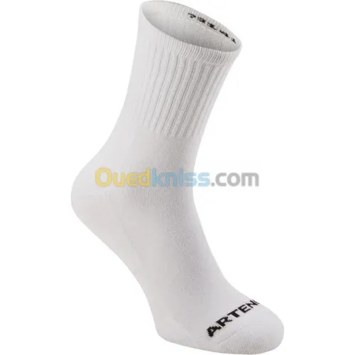 CHAUSSETTES DECATHLON DE SPORT HAUTES RS 100 BLANCHE / NOIRE : LOT DE 3