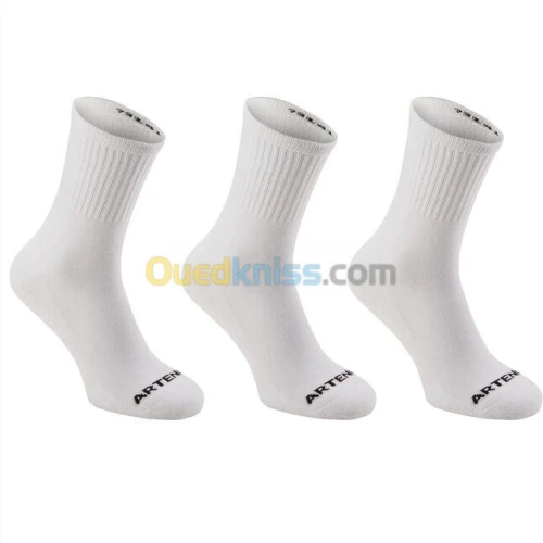CHAUSSETTES DECATHLON DE SPORT HAUTES RS 100 BLANCHE / NOIRE : LOT DE 3
