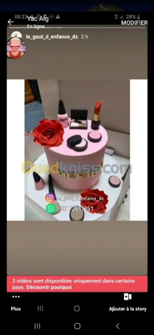 Gâteaux sur commande 