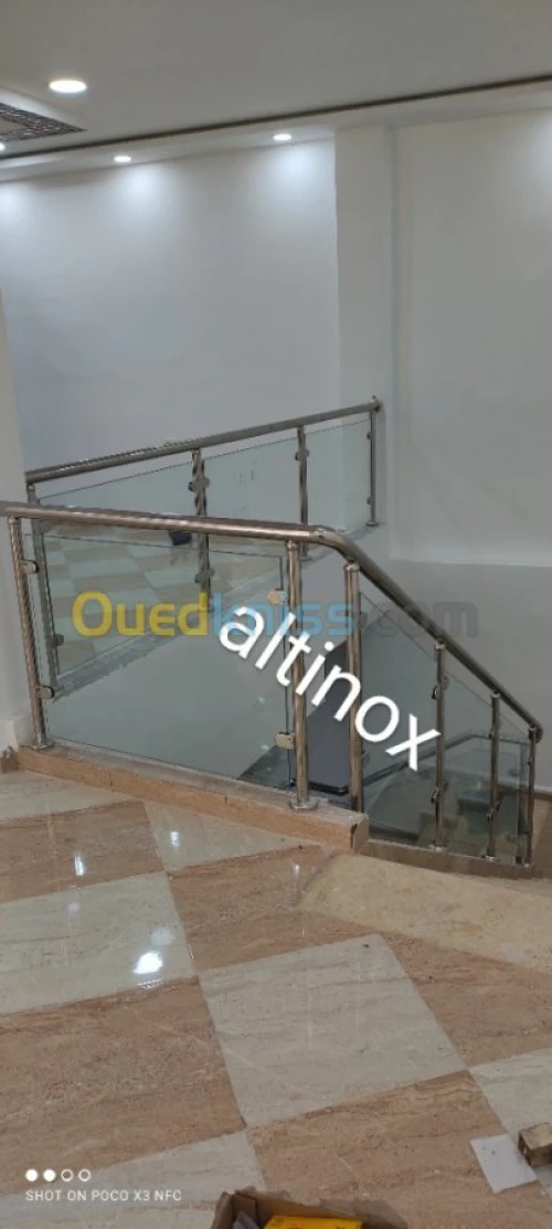 rampe d'escalier en inox
