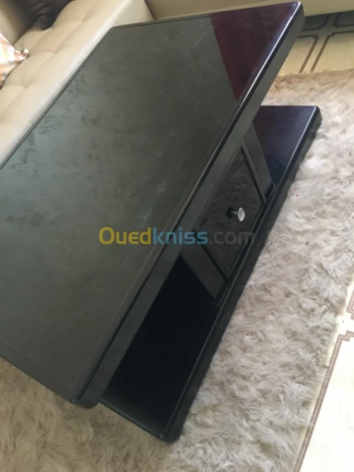 Table salon noir 1,15/75cm bois netre 