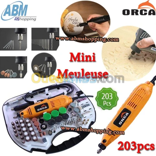 Outil rotatif, Mini Meuleuse de finition électrique 203pcs - ORCA