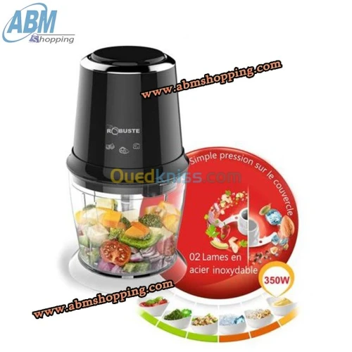 Robuste Mini Hachoir  2 Lames 350 W