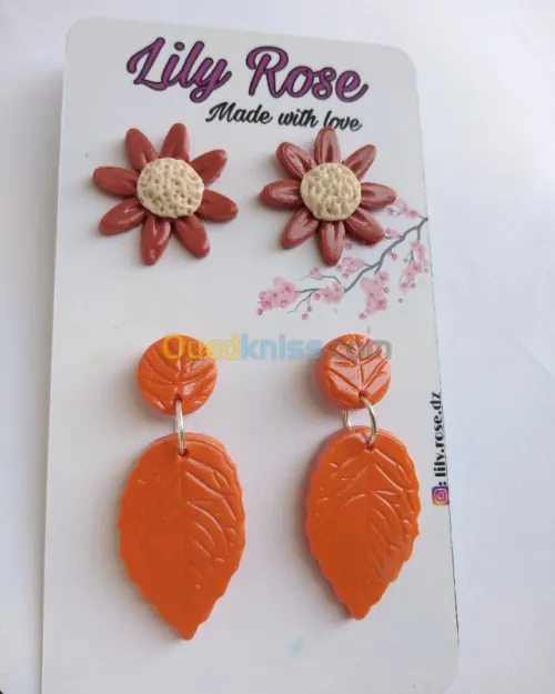 boucles d'oreilles en porcelaine 