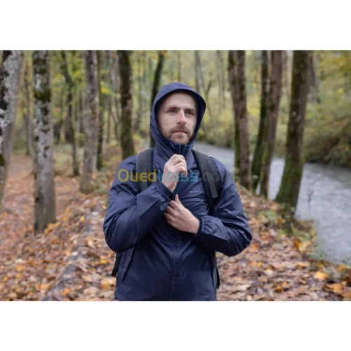 VESTE KAWI COUPE-PLUIE DE RANDONNÉE QUECHUA BLEU