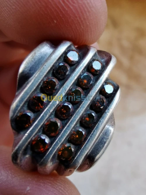 Bague Argent en Diamant pour Hommes