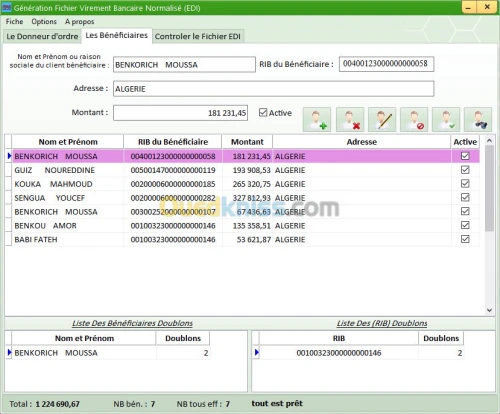Gestion et Générateur de Fichier EDI