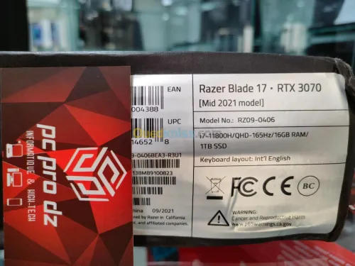 RAZER BLADE 17 I7 11800H/RTX3070/17QHD