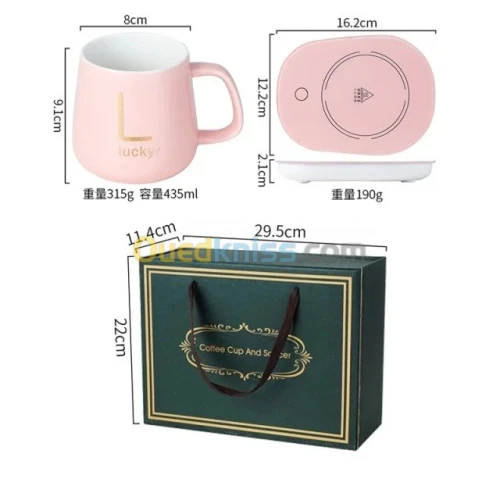 Chauffe-tasse USB avec tasse céramique